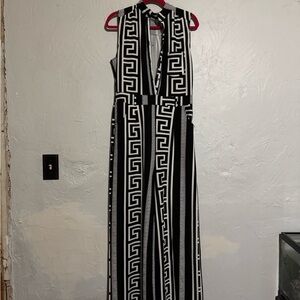 Black and White Geometric Jumpsuit